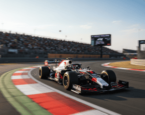 Formula Race Car Apex Turning